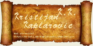 Kristijan Kaplarović vizit kartica